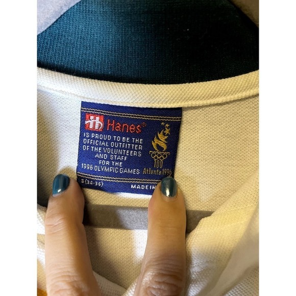 Vintage (Hanes) - Atlanta Olympic All Over Print Polo T-Shirt 1996 - Picture 4 of 5